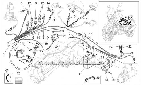 parts for Moto Guzzi Breva 750 IE 2003-2009 - license plate light wiring - AP8127072