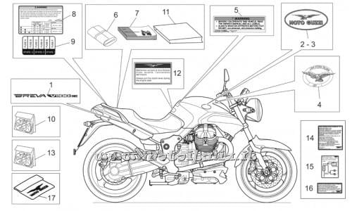Parts Moto Guzzi Breva V IE-1100 2005-2007-plates-decal-booklets