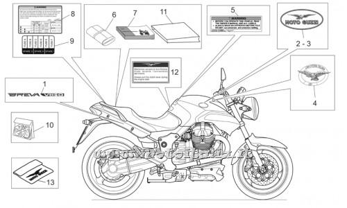 Parts Moto Guzzi Breva V-850 IE 2006-2007-plates-decal-booklets