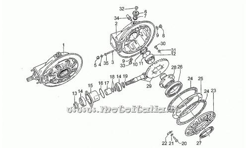 ricambio per Moto Guzzi California 1100 1994-1997 - Scatola trasmissione cpl. 7/33 - GU30350285