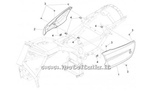 parts for Moto Guzzi California 1400 Touring ABS - Side cover right v.bianco - 88799000BM