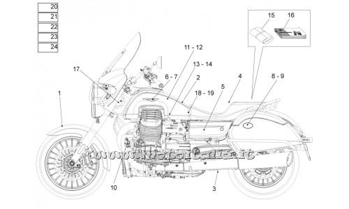 ricambio per Moto Guzzi California 1400 Touring ABS - Decalco Engine Start - GU05944930