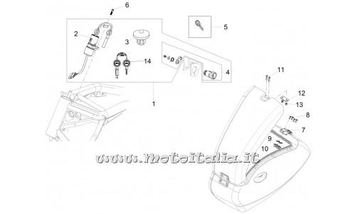 ricambio per Moto Guzzi California 1400 Touring ABS - Kit serrature - B063709