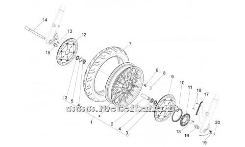 ricambio per Moto Guzzi California 1400 Touring ABS - Distanziale ruota ant. dx - 887578