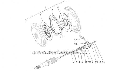 parts for Moto Guzzi California Alum.-Tit. PI Cat. 1100 2003-2004 - Clutch cpl. - GU03080155