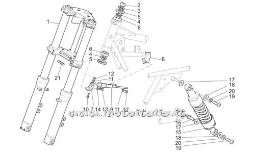 Parts Moto Guzzi California-Alum.-Tit. PI Cat. 1100 2003-2004-Fork - Rear suspension