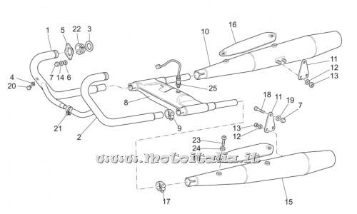 parts for Moto Guzzi California Alum.-Tit. PI Cat. 1100 2003-2004 - exhaust pipe right - GU03120965