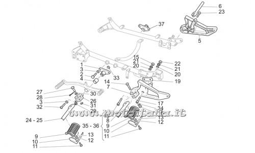 parts for Moto Guzzi California Alum.-Tit. PI Cat. 1100 2003-2004 - dx platform brings Tube - GU23440710