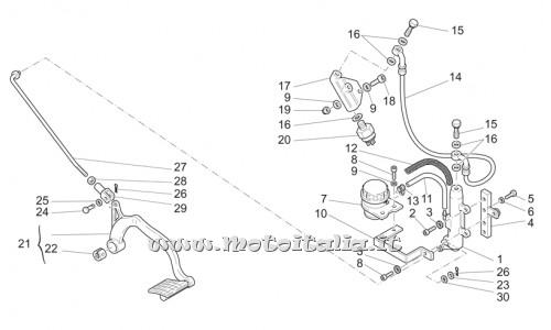 parts for Moto Guzzi California Alum.-Tit. PI Cat. 1100 2003-2004 - post brake lever. - GU03675930