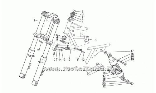 Parts Moto Guzzi California EV-Touring-EV-80-1100 2001-2002 fork - Rear suspension