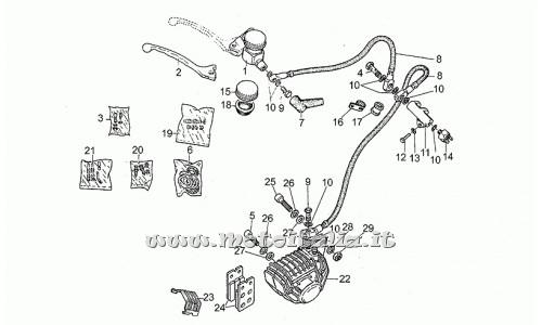 Ricambi Moto Guzzi-California II 1000 1983-1986-Impianto freno ant.dx