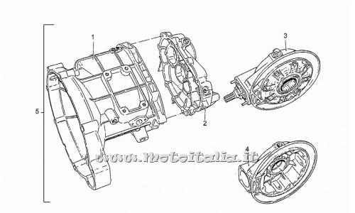 ricambio per Moto Guzzi California III Carburatori 1000 1987-1993 - Scatola trasmissione cpl. - GU17350250