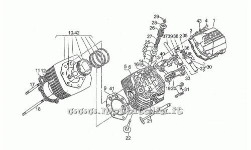 Ricambi Moto Guzzi-California III Carburatori 1000 1987-1993-Testa cilindro