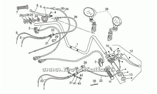 Ricambi Moto Guzzi-California III Carburatori 1000 1987-1993-Manubrio-comandi 1a serie