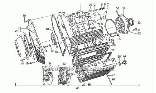 Ricambi Moto Guzzi-California III Carburatori Carenato 1000 1988-1990-Carter motore
