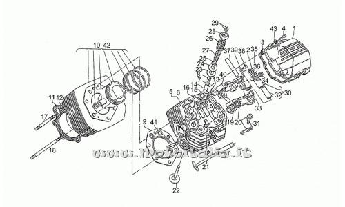 ricambio per Moto Guzzi California III Carburatori Carenato 1000 1988-1990 - Testa cilindro sx grigia - GU28022246