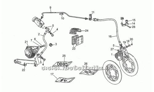 Parts Moto Guzzi California III Injection-1000 1990-1993-brake system ant.sx - post