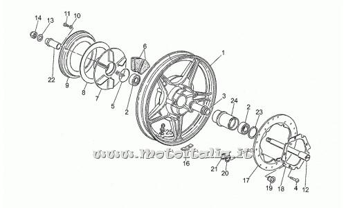Parts Moto Guzzi California III Injection-1000 1990-1993-wheel post.lega