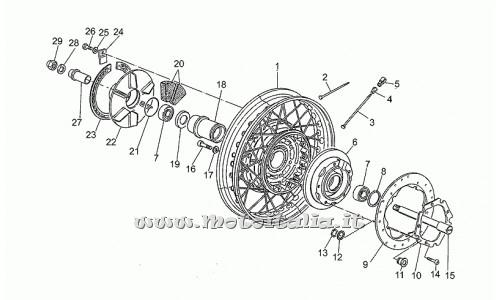 Parts Moto Guzzi California III Injection-1000 1990-1993-wheel post.raggi 1991 (D- CH-A)