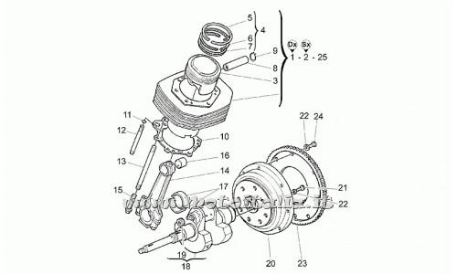 Parts Moto Guzzi California Special-1999-2000-1100 Crankshaft - cylinder - piston