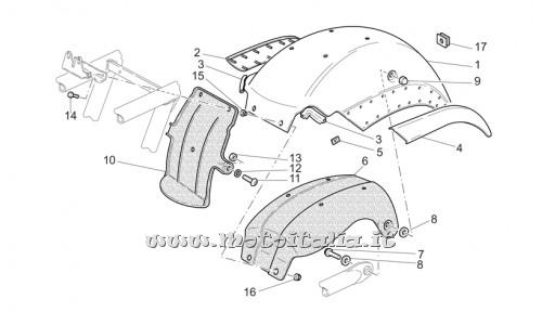 parts for Moto Guzzi California Special Sport-Al. PI 1100 2002 - fender post.acciaio - GU03437166