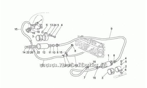 parts for Moto Guzzi California Stone in 1100 from 2001 to 2002 - pump-tank hose - GU03106500