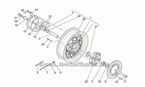 parts for Moto Guzzi California Stone in 1100 from 2001 to 2002 - rear wheel axle. - GU03633350