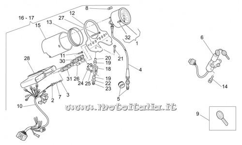 parts for Moto Guzzi California Stone Touring PI-Cat 1100 from 2003 to 2004 - the dashboard wiring - GU03747270