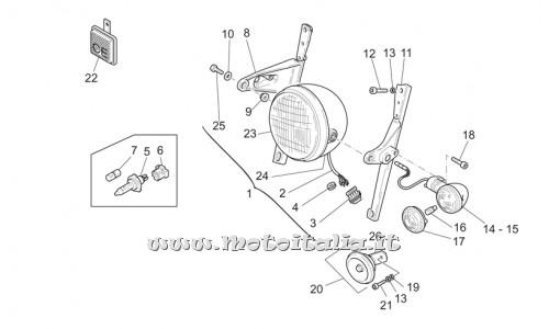 parts for Moto Guzzi California Stone Touring PI-Cat 1100 from 2003 to 2004 - Light ant.c/or guide left - GU03740545