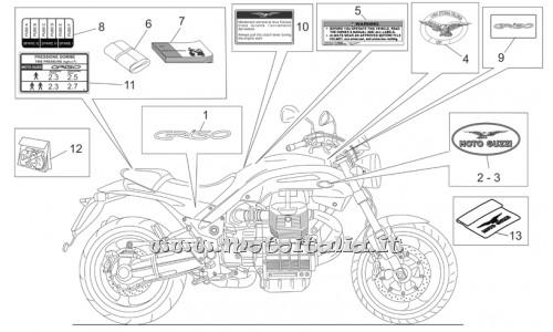 ricambio per Moto Guzzi Griso V IE 850 2006-2007 - Decalco fusibili - GU05945030