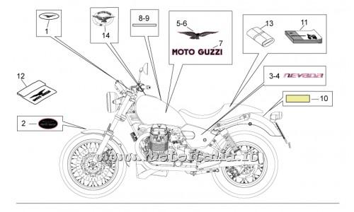 ricambio per Moto Guzzi Nevada 750 S 750 2010 - Decalco filetto sx - 886347