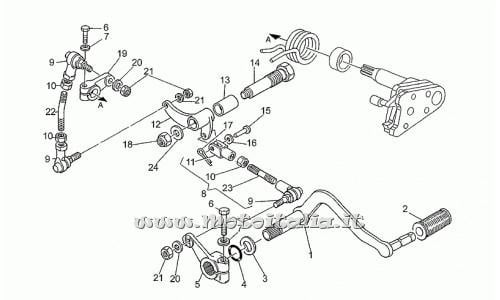 Parts Moto Guzzi Nevada-Club 750 1998-2001-Shift lever