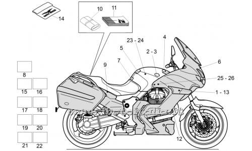 ricambio per Moto Guzzi Norge 1200 IE 8V 2010-2013 - Decalco pressione pneumatici - 886792