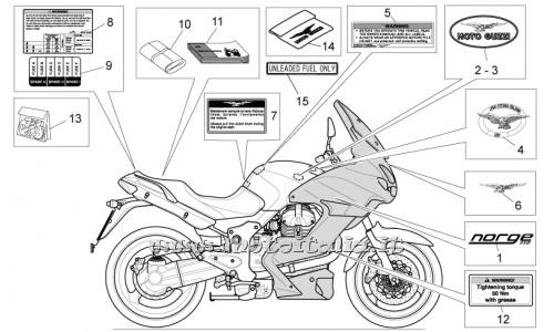 ricambio per Moto Guzzi Norge 850 2007 - Decalco Engine Start - GU05944930