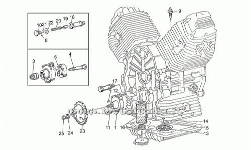 Ricambi Moto Guzzi-350 1987-1990-Pompa olio-filtro