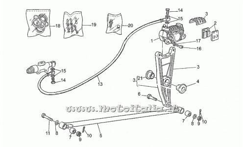 Parts Moto Guzzi 650-1987-1990-rear brake caliper