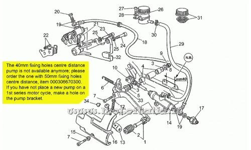 Parts Moto Guzzi Quota 1000-1992-1997-rear brake pump