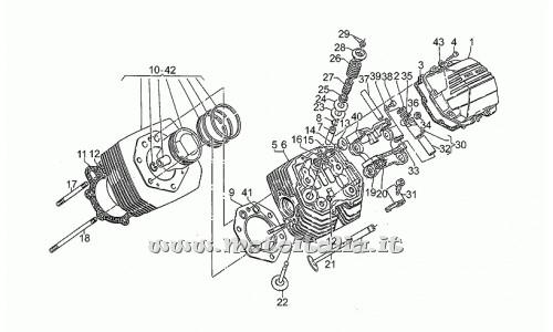 ricambio per Moto Guzzi 1000 1989-1994 - Cilindro con pistone dx - GU28060178