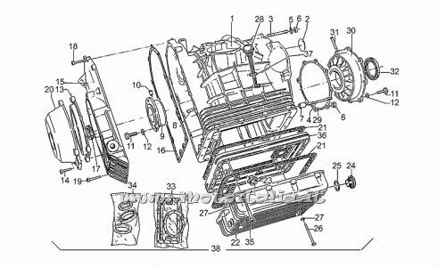 Parts Moto Guzzi 1989 to 1994-III 1000-Carter engine