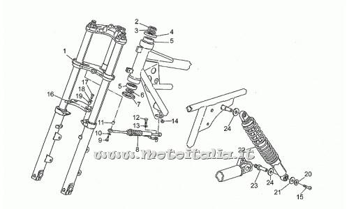 Parts Moto Guzzi 1989 to 1994-III 1000-suspension fork-post