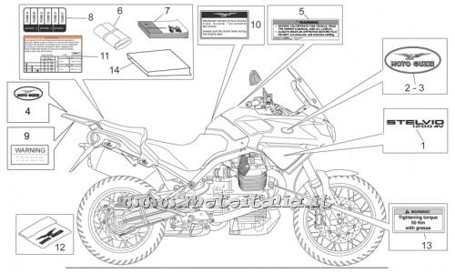 Motorcycle Parts Guzzi Stelvio 1200-2008-plates-decal-booklets