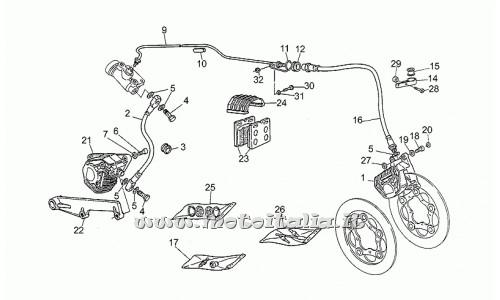 Parts Moto Guzzi 1000 Strada-1993-1994-ant.sx brake system - post