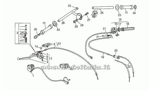 Parts Moto Guzzi Targa 750-1990-1992-Handlebar - commands