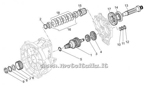 Parts Moto Guzzi Ballabio 1100-Caf�-2003-2005-Primary shaft gear