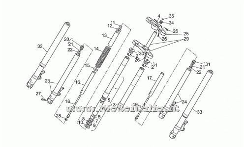 Parts Moto Guzzi Le Mans-Sports-Naked-1100 2001-2002 Front Fork II