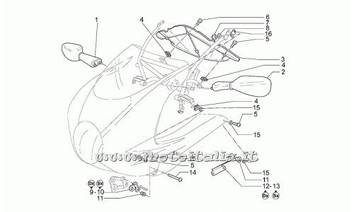 ricambio per Moto Guzzi Le Mans-Sport Naked 1100 2001-2002 - Specchio retrovisore SX FAR - GU01769861